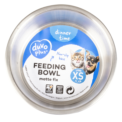 Duvo - 161208 Kedi-Köpek Kaymaz 240ml Mat Sarı Mama ve Su Kabı