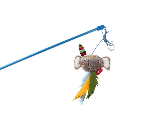 7242 Peluş Tüylü Fil Oyuncaklı Kedi Oltası