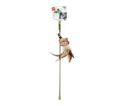 GiGwi - 7243 Peluş Tüylü Ayı Oyuncaklı Kedi Oltası