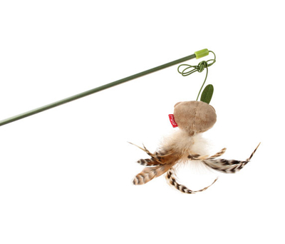 7243 Peluş Tüylü Ayı Oyuncaklı Kedi Oltası - Thumbnail