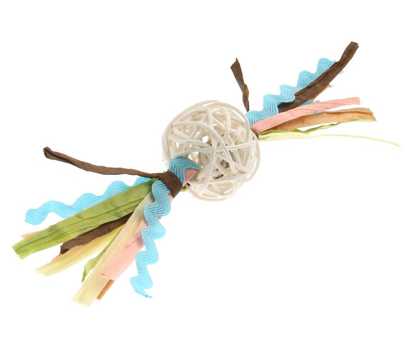 7277 Ahşap Toplu Püsküllü Kedi Oyuncagı