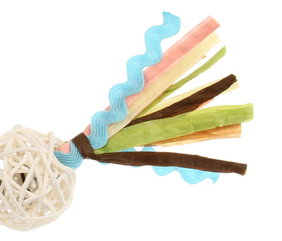 7277 Ahşap Toplu Püsküllü Kedi Oyuncagı - Thumbnail