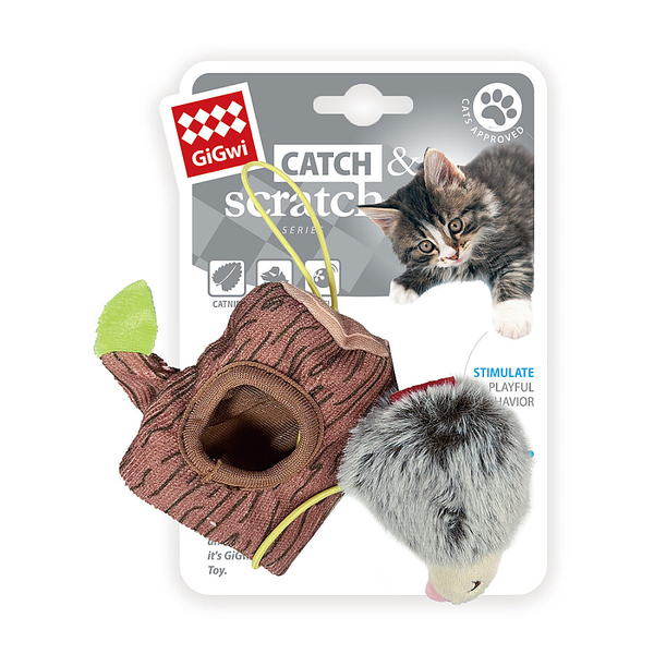 7417 Catch&Scratch Kirpi + Kütük Kedi Oyuncağı