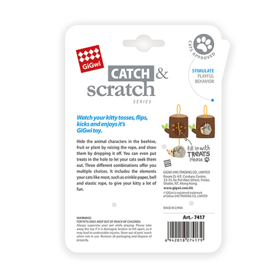 7417 Catch&Scratch Kirpi + Kütük Kedi Oyuncağı - Thumbnail