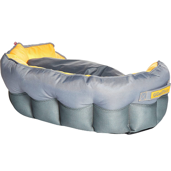 8264 Kanvas Kumaş Kedi Köpek Yatağı Gri-Turuncu M