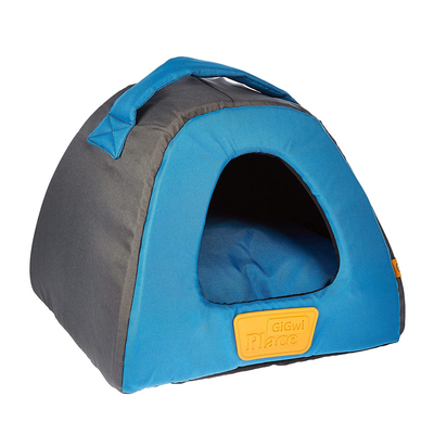 GiGwi - 8333 Kanvas Kumaş Kedi Köpek Yatağı Üçgen Gri-Mavi S