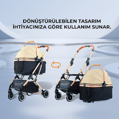 Bndc-106 Lux Pet Arabası Gri - Thumbnail