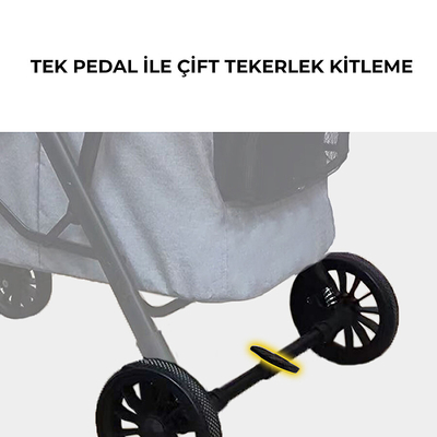 Bndc-201 Pet Arabası 2 Katlı Haki - Thumbnail