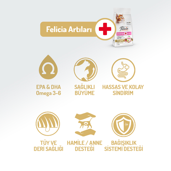 Felicia 12 Kg Kolajenli Tavuklu Az Tahıllı Yavru Kedi Maması HypoAllergenic Kedi Maması
