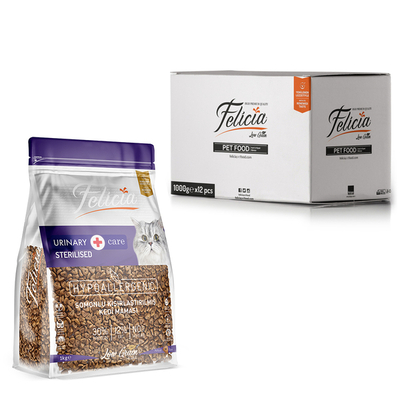Felicia - Felicia 12x1 Kg Kolajenli Somonlu Az Tahıllı Kısırlaştırılmış Kedi Maması HypoAllergenic Kedi Maması