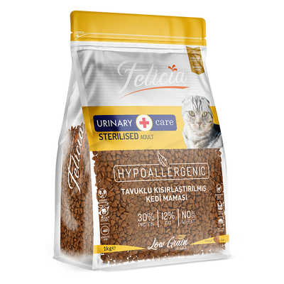 Felicia 5x1 Kg Tavuklu Az Tahıllı Kısırlaştırılmış Kedi Maması HypoAllergenic Kedi Maması - Thumbnail