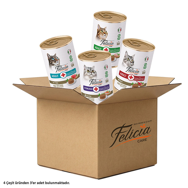 Felicia Kedi Konservesi 400g Mix Kolisi - 4 Çeşit_12 Adet*