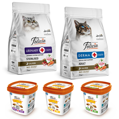 Felicia - Felicia Yeni Yıl Avantajlı 5 Kg Kedi Maması ve Crunch Seti