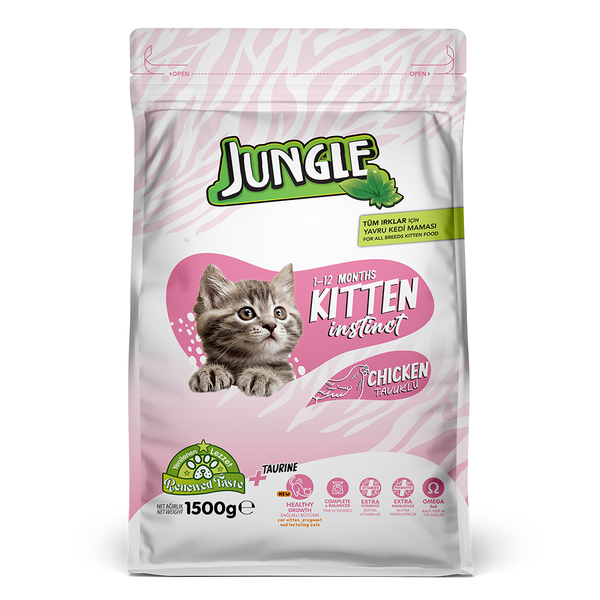 Jungle 1,5 kg-4 Adet Yavru Tavuklu Kedi Maması