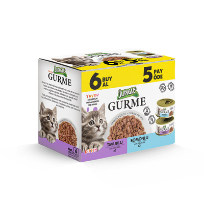Jungle - Jungle Gurme 85 g Yavru Somon-Tavuk 6 al 5 öde