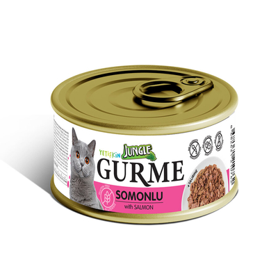Jungle - Jungle Gurme 85 g Yetişkin Somonlu Kedi Konservesi 12 Adet