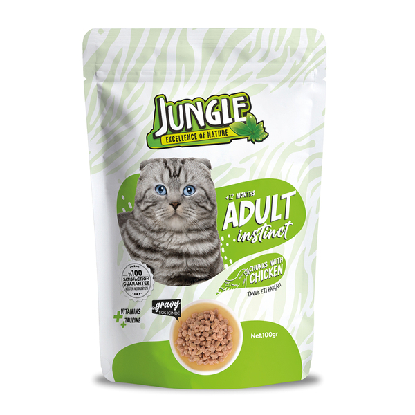 Jungle Kedi Tavuklu 24 Adet 100 g Pouch