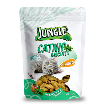 Jungle - Jungle Somonlu Catnipli Kedi Bisküvisi 40 gr - 10 Adet