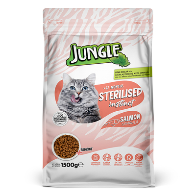 Jungle - Jungle 1,5 kg-4 Adet Somonlu Steril.Kısır Kedi M.