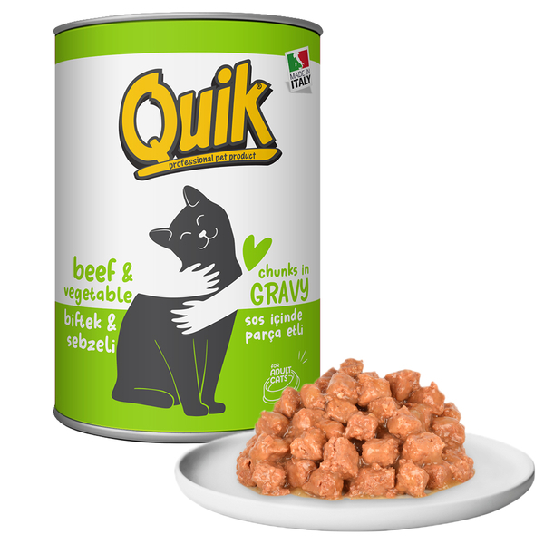 Quik Kedi 415 gr Biftek-Sebze Konserve 24 Adet