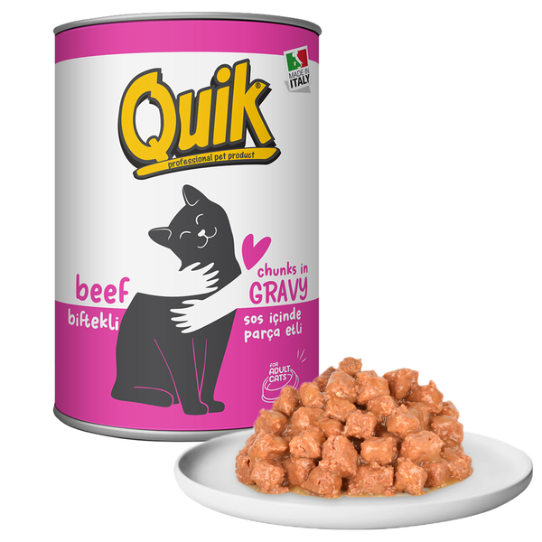 Quik Kedi 415 gr Biftekli Konserve 24 Adet