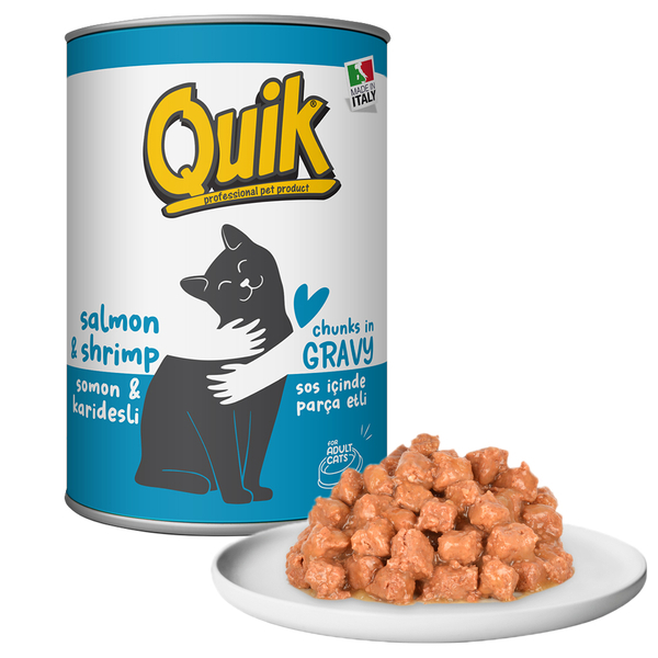 Quik Kedi 415 gr Somon-Karides Konserve 24 Adet