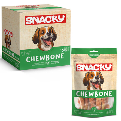 Snacky - Snacky Munchy Tavuk Sargılı Köpek Ödül 10'lu *13cm *120g *6 Paket