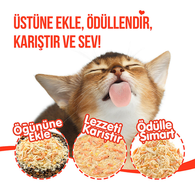 Wanpy Dondurularak Kurutulmuş Fluffy Toppers – Tavuk & Kedi Otu - 30g - Thumbnail