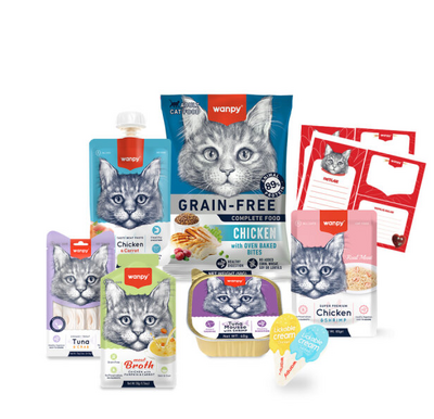 Wanpy Kalp Temalı Kutu Seti Kedi_6'lı Koli - Thumbnail