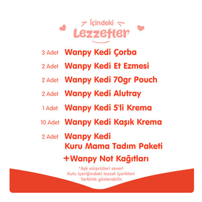 Wanpy Kalp Temalı Kutu Seti Kedi_6'lı Koli - Thumbnail