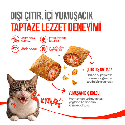 Wanpy Kedi Crunch Ödül Somon & Havyar 60g – 10'lu - Thumbnail