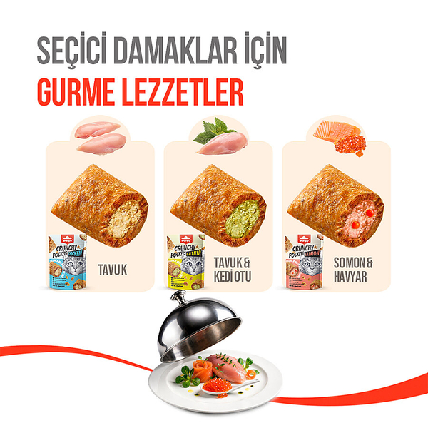 Wanpy Kedi Crunch Ödül Somon & Havyar 60g – 10'lu