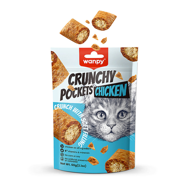 Wanpy Kedi Crunch Ödül Tavuk 60g - 10'lu