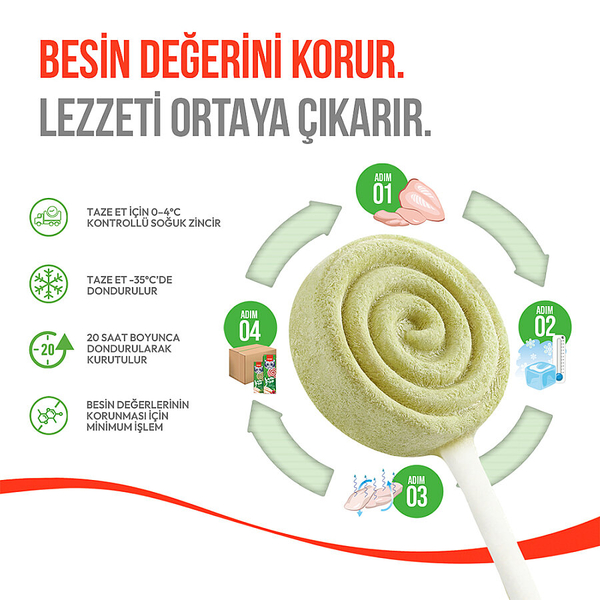 Wanpy Kediler İçin Dondurularak Kurutulmuş Swirlpop – Kedi Otu - 1.4 g*10'lu