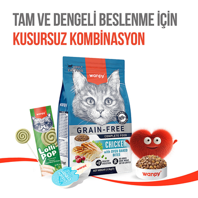 Wanpy Kediler İçin Dondurularak Kurutulmuş Swirlpop – Kedi Otu - 1.4 g*10'lu - Thumbnail