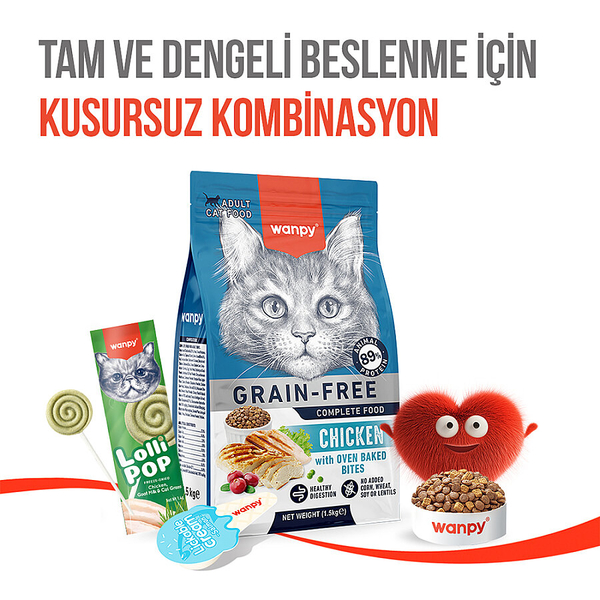 Wanpy Kediler İçin Dondurularak Kurutulmuş Swirlpop – Kedi Otu - 1.4 g*10'lu