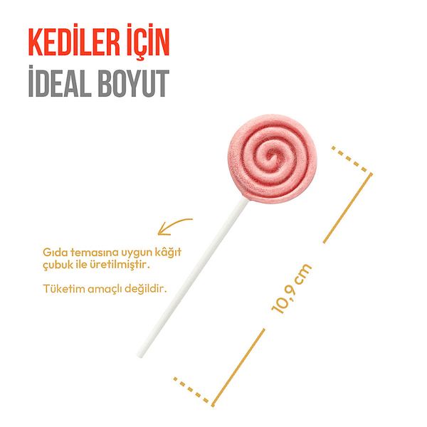 Wanpy Kediler İçin Dondurularak Kurutulmuş Swirlpop – Kızılcık - 1.4 g*10'lu