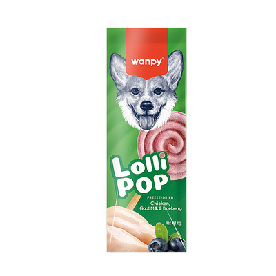 Wanpy - Wanpy Köpekler İçin Dondurularak Kurutulmuş Swirlpop – Yaban Mersinli - 6 g*10'lu