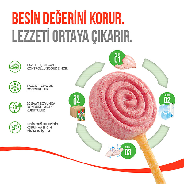 Wanpy Köpekler İçin Dondurularak Kurutulmuş Swirlpop – Yaban Mersinli - 6 g*10'lu