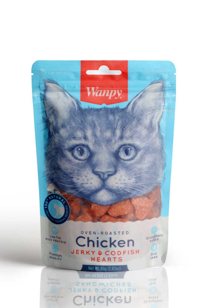 Wanpy Oven Roasted Tavuklu ve Morina Balıklı 80 gr Kedi Ödülü