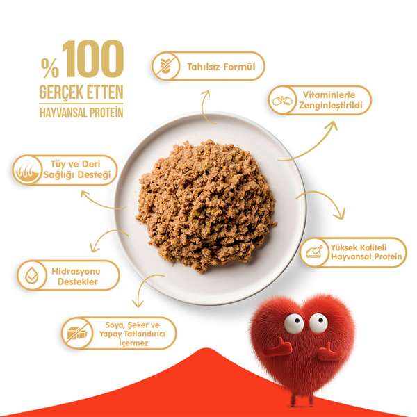 Wanpy Tahılsız Kedi %100 Gerçek Et 375 gr Kuzulu Konserve 12 Adet