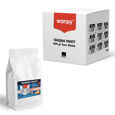 Wanpy - Wanpy Tahılsız Somonlu Yetişkin Kedi Maması 500 gr - 24 Adet