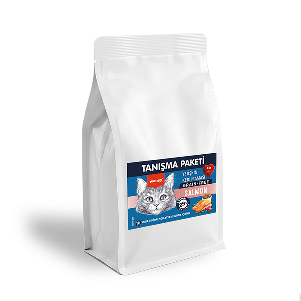 Wanpy Tahılsız Somonlu Yetişkin Kedi Maması 500 gr - 24 Adet