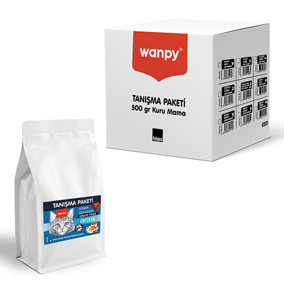 Wanpy - Wanpy Tahılsız Tavuklu Yetişkin Kedi Maması 500 gr - 24 Adet