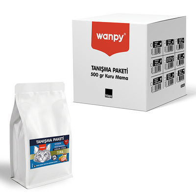 Wanpy - Wanpy Tahılsız Ton Balıklı Yetişkin Kedi Maması 500 gr - 24 Adet
