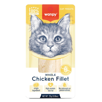 Wanpy - Wanpy Tavuk Fileto 25g Kedi Ödülü